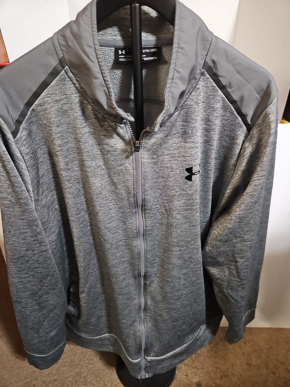 under armour 2XL steel gray full zip fleece lined jacket